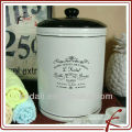 mini ceramic round wastebasket with lid for room